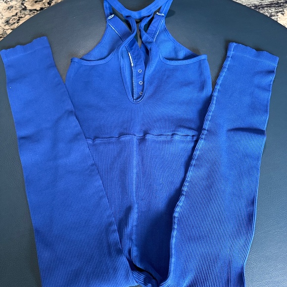 Free People Movement one piece body suit jumpsuit romper onesie ribbed size m/l - Picture 5 of 5